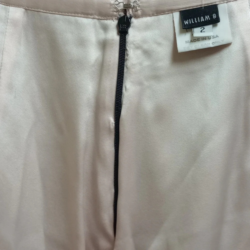 WILLIAM B FAUX FUR TAN & BLACK LEOPARD PRINT PENCIL SKIRT WITH PINK SILK LINING